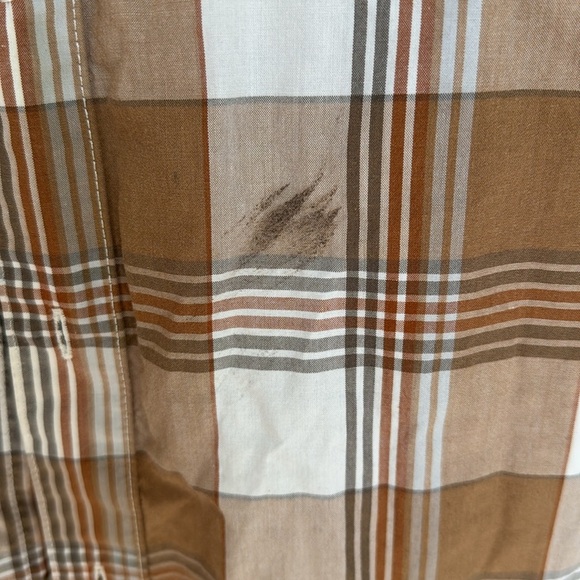 The North Face brown/white plaid men’s button up size large - Picture 4 of 6